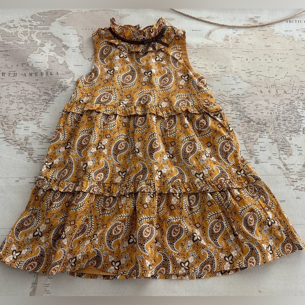 Janie and Jack Paisley Ruffle Tiered Dress Size 7 - Picture 2 of 10